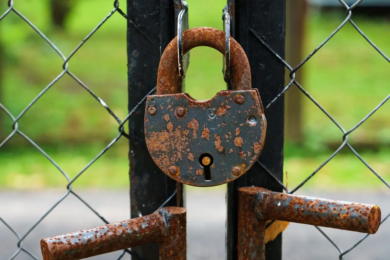 A closed padlock
